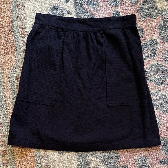 Navy Cotton Dobby Women's Skirt - Picture 1 of 6